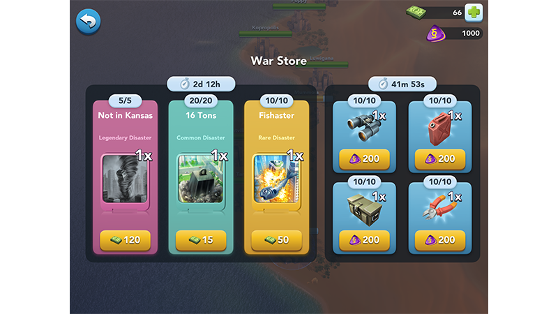 simcity buildit war store menu