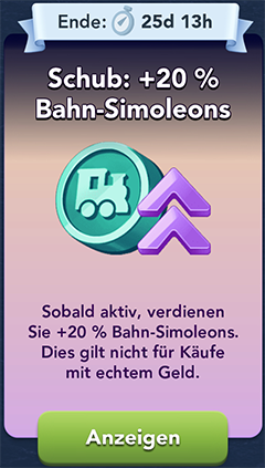 Schub+20 Prozent Bahn Start