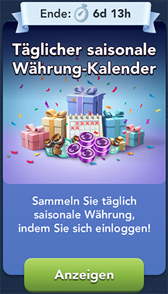 Täglicher saisonale Währung Kalender Start