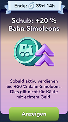 Schub+20 Prozent Bahn Start