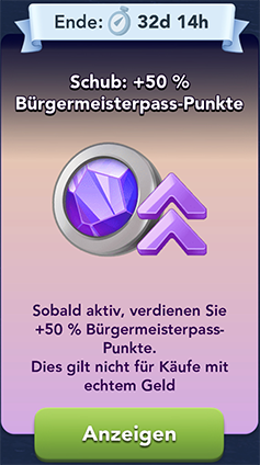 Schub+50 Prozent Start