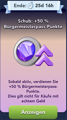 Schub 50 Bürgermeisterpass Punkte Start