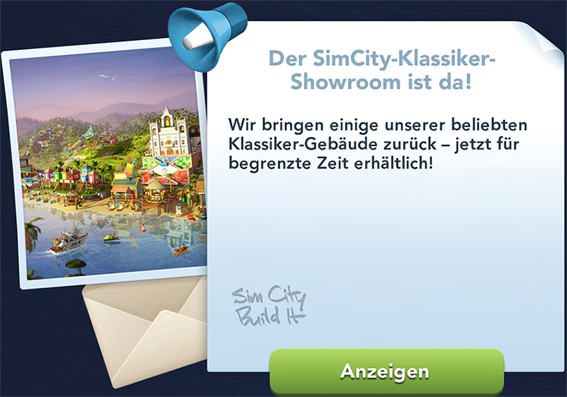 SimCity Klassiker Showroom Info