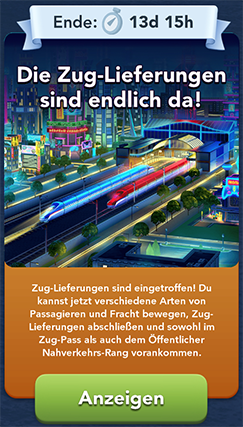Die Zug Lieferungen Start