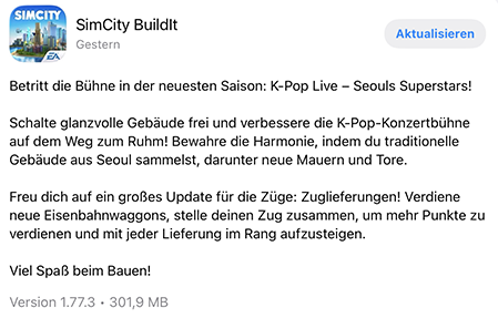 Neues Update Ver.1.77.3 Info