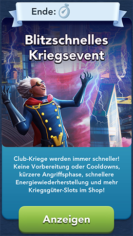 Blitzschnelles Kriegsevent Start
