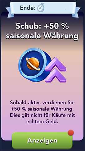 Schub+50 saisonale Währung Start