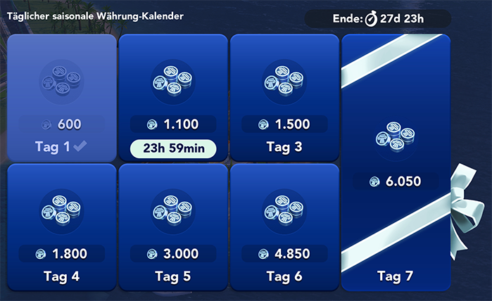 Täglicher saisonale Währung Kalender Info