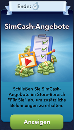SimCash Angebote Start